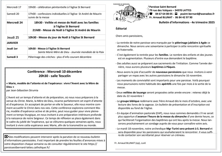 Bulletin paroissial trimestriel