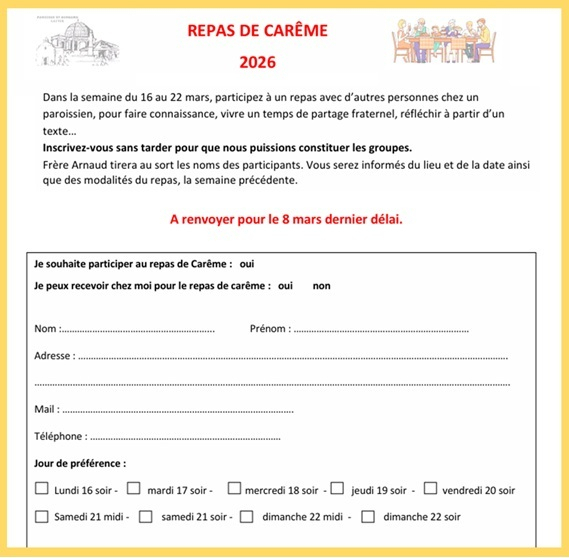 repas de carême affiche